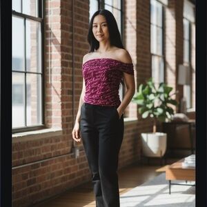 Anthropologie Maeve Off-The-Shoulder Mesh Top, new with tags, sz large/small